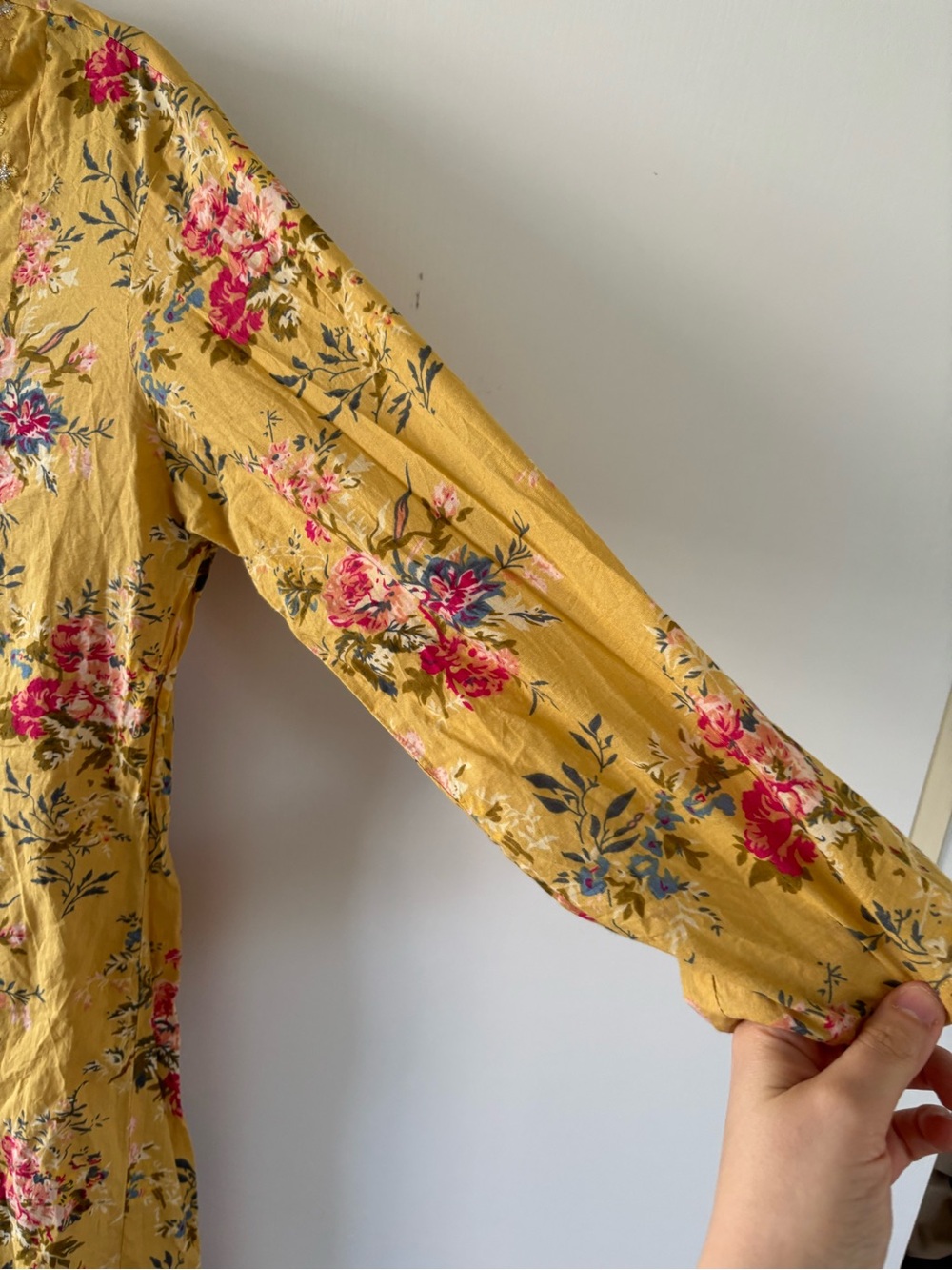Floral Prairie Midi Maxi Dress Cottagecore Boho Cotton Country Embroidery Small - Picture 3 of 10
